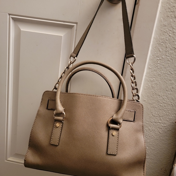 Michael Kors Hamilton  East West Satchel Leather Shoudler Bag Brown Luggage - Picture 6 of 16